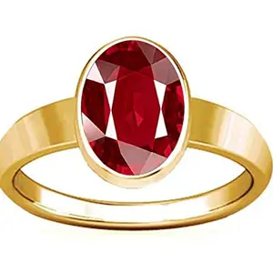 Ramneek Jewels 7.25-7.50 Ratti Ruby Manik Manikya Gemstone Panchdhatu Plain Design Ring For Men & Women
