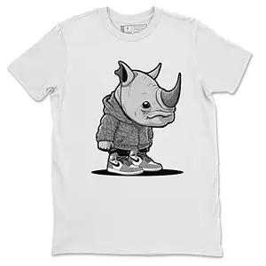 HAMERCOP 1 White Cement Design Printed Rhino Boy Sneaker Matching T-Shirt9286