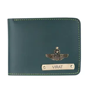 NAVYA ROYAL ART Customized Wallet Gifts for Men Leather Wallet for Men and Boys | Personalized Wallet with Name & Charm Purse (Green)