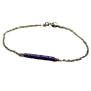 LKBEADS Amethyst Bracelet with Silver Plated Clasp – 2mm Rondelle Beads – Faceted Cut – 7 inch – Healing, Fashion, Gift, Spiritual, Yoga|LK_STACK_00247