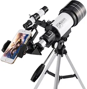 Whixant Whixant F30070M Refractive Astronomical Telescope 2X Barlow Lens,HD Monocular Space Outdoor Travel Spotting Telescope Photography 150X, Tripod Viewfinder, Suitable for Children Adult Beginners