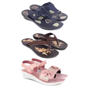 Women's Comfortable Sandal,Casual Lightweight Sandal for Everyday Wear | TBS-(3-COMBO)-1973-O21-1968-5