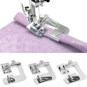 Beadsz Jasol Usha 3 Sizes Wide Rolled Hem Pressure Foot Sewing Machine Presser Foot Hemmer Foot Set 1/2 Inch, 3/4 Inch, 1 Inch for Usha Janome Brother Singer and Other Low Shank Sewing Machine