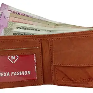 NEXA FASHION Brown Genuine Leather Wallet for Mens