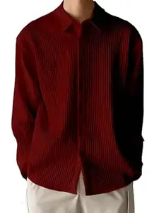 WIZOON Shirt for Men | Men’s Black Shirt | Cotton Blend Shirts | Casual Shirt's | Spread Collar | Full Sleeves | Regular Fit