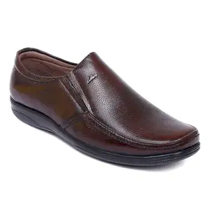 Zoom Shoes Men's Genuine Leather Formal Shoes for Office/Casual Wear A-4221 Brown