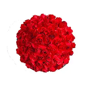Natth Red Bridal Bun Gajra Hair Flower Bun Gajra for Women in Red Hair Bun Styling Accessories, Pack of 1