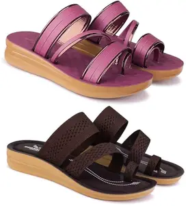 BERSACHE Extra Soft Classic Casual Slippers for Women with Regular wear | Ultra Soft & Flexibility Technology | HT-Slipper(Com)-6162-6141 Multicolor