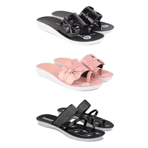 Women's Comfortable Sandal,Casual Lightweight Sandal for Everyday Wear | PCR-(3-COMBO)-1989-1988-1946-6