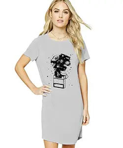 Stylish Cotton Blend Printed T-Shirt for Women | Casual Wear | Soft & Comfortable Fabric | Trendy Short Sleeve (Grey_X-Small_Pack of 1)#488