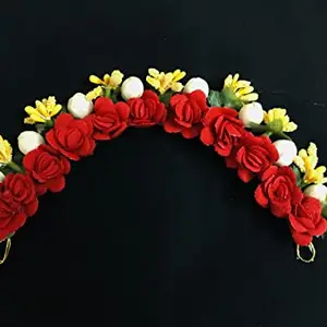 Arooman™Artificial flower juda Gajra For Women/Girls Pack_01,Red