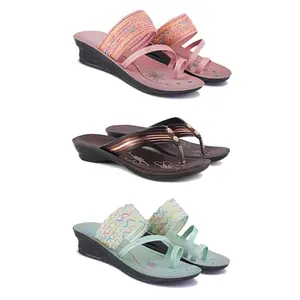 Women's Comfortable Sandal,Casual Lightweight Sandal for Everyday Wear for women's(GR-(COMBO-3)-1950-1955-1954-7)