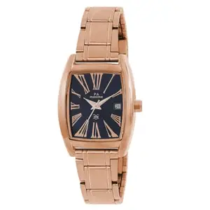 Maxima Stainless Steel Analog Blue Dial Women Watch-O-49972Calr, Rose Gold Band
