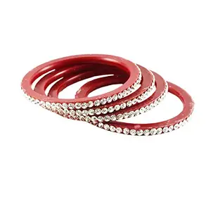 MAYA FASHION Red stone Acrylic Bangle Elegant Extra Large Size Bangle | Perfect Fit for Plus Size banglesTrendy and Comfortable Fit for woman and girls | (Sku-ban917)