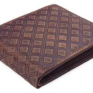Hide Horn RFID Protected Bifold Leather Wallet for Men - Barfi Print Designer Wallet - Tan