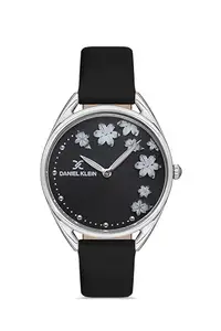 DANIEL KLEIN Leather Analogue Black Dial Women's Watch-DK.1.13352-1