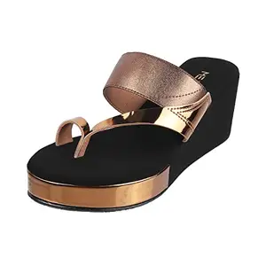 Metro Womens Synthetic Antic Gold Slip Ons (Size (5 UK (38 EU))