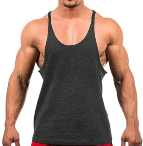 THE BLAZZE 0001 Men's Superman Gym Tank Gym Tank Stringer Tank Tops for Men Gym Vest for Men Sleeveless Bodybuilding Gym Tank Tops for Men (Medium(36"-38"), K - Dark Grey)
