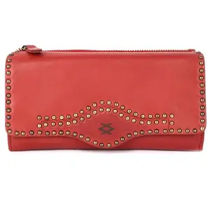 KOMPANERO Genuine Leather Women's Wallet (C-13791-Red)