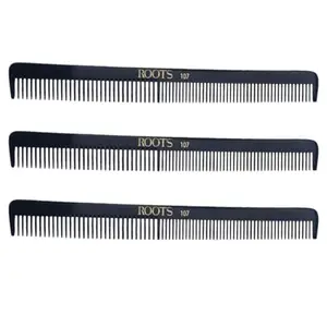 Roots Hair Comb - Black - Pack of 3