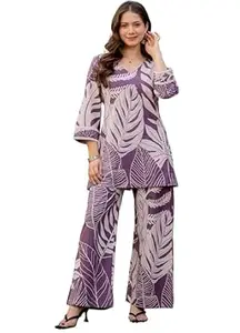 rytras Women's Pure Cotton Printed Straight Kurta Set with Palazzo Pants|Ethnic wear|Kurti Set for Women