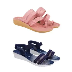 SPORTER Extra Soft Classic Casual wear with Flexibility Technology Flip-Flop Combo for Women's/Girl's(6142+1930)(7)