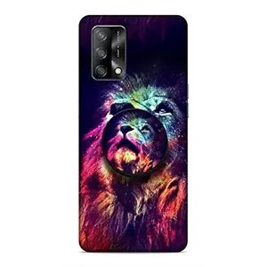 Screaming Ranngers Screaming Ranngers Designer Printed Hard Matt Finish Mobile Case Back Cover with Mobile Holder for Oppo F19 (Lion)