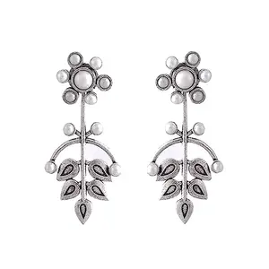 Voylla Fresh Fern Magnolia Drop Earring