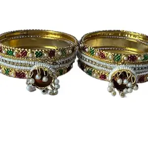 Karaavi Exquisite Metal Bangle Kada Set Elevate Your Style With Stunning Designs Perfect For Every Occasion, Pack Of 6 -B332