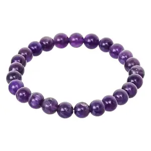 M.R ROYCE MARKET HUB Amethyst Plain Bracelet for Women Men's Gifts - Protection Healing Crystal Bracelet - 8mm Gemstone Beaded Adjustable