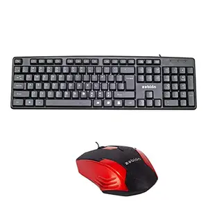 Zebion zebion k500 USB Wired Keyboard Plug and Play The Standard Keyboard with Swag USB Mouse with Latest Optical Technology