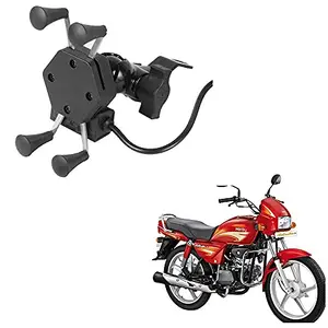 Auto Pearl -Waterproof Motorcycle Bikes Bicycle Handlebar Mount Holder Case(Upto 5.5 inches) for Cell Phone -Splendor Plus