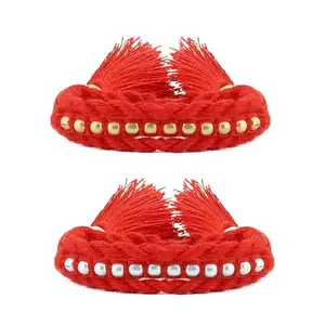 ZAVYA Radiant Thread Rakhi Duo in Gold-Plated & Rhodium-Plated 925 Sterling Silver | Set of 2 Adjustable Threads | Minimal CZ Sparkle | Roli-Chawal & Gift Box | Gift for Brother