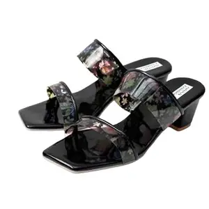 AANA FASHION Women Block Heel Sandal Block Heel Sandal for Women Casual Heel Sandal for Party (black-36)