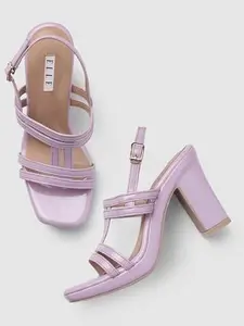 ELLE Women's Purple Block Heel Sandal