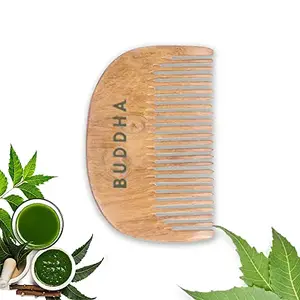 BUDDHA NATURAL Beard Kacchi Neem Wooden Comb - Embrace Natural Grooming for a Healthy Beard