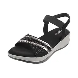Metro Women Black Synthetic Sandals - EU/36 UK/3-44-3184