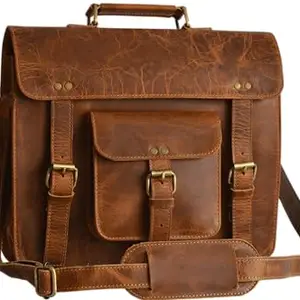 13'' SureToShopArt Leather Messenger Bag For Men,Leather Briefcase,Genuine Leather Brown Leather Laptop Bag
