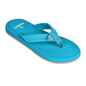 Dashny Eco Flip Flops for Women (1503)|Extra Super Soft Comfortable Slippers |Outdoor Indoor stylish colourful Flip flops |Fashionable flip flop slippers for Women Aqua 5 UK