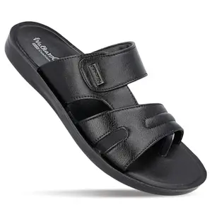 WALKAROO Men's Slip On Comfort Office Sandals - WE1327 Black