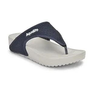 Aqualite Fashionable and Lightweight Navy Grey Women Slip-on Sandal