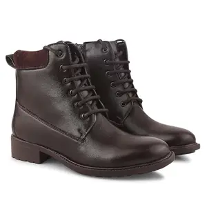 CLOG LONDON Women's Side Zipper Ankle Boots | Elegant and Comfortable Boots for Everyday and Special Occasions-BROWN-37