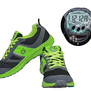 GOWIN Bright Jogging Shoes with Verfied Pedometer (Grey/Lime, Numeric_7)