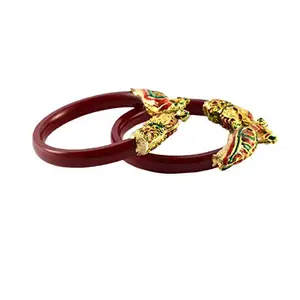 MAYA FASHION Red Gold Platted Acrylic-Brass Bangle With Very Extra Large Size Elegant Extra Large Size Bangle | Perfect Fit for Plus Size banglesTrendy and Comfortable Fit for woman and girls | (Sku-ban1009)