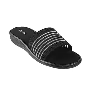 Walkway By Metro Brands Women's Black Synthetic Sandals 6-UK (39 EU) (41-4071)