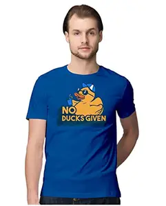 ALLEN BLACK Men's Regular Fit T-Shirt No Ducks Given - Chill & Funny Duck 100% Cotton T-Shirt Royal Blue_NODUCKSGIV-Royal Blue S Men Round_