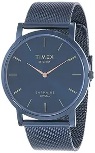 TIMEX Empera Analog Watch for Man with Blue Round Dial & Blue Stainless Steel Bracelet Band Water Resistant Men's Wrist Watches - TWEG17414