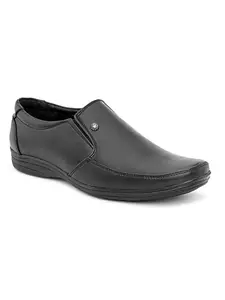 Mocassin Synthetic Leather Regular Airmix Round Toe Formal Shoes for Man, (Size:- 8) Black