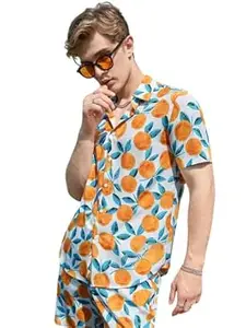 Leriya Fashion Men's Rayon Regular Fit Casual Shirt | Stylish | Printed| Formal|Solid Short Sleeve | Trendy | Summer-Button Down (Available in Plus Size)