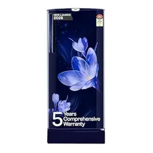 Godrej 185L 5 Star Single Door Refrigerator | Advanced Inverter Technology | 22L Jumbo Vegetable Tray | 2.5L Bottle Space | 5 Years Comprehensive Warranty | Mystic Blue (RD 195EN TAI MY BL)